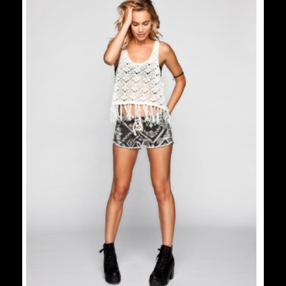 Full Tilt Tops Full Tilt Off White Boho Fringe Top Poshmark